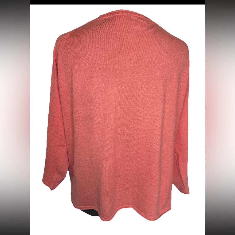 Fiorlini intl ladies‎ salmon pink pullover sweater size XL shoulder butterfly - Picture 4 of 10